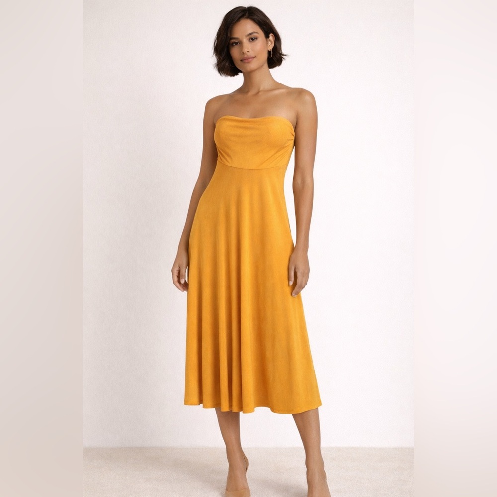 Anthropologie Strapless Marigold Dress - good for resort weddings!!